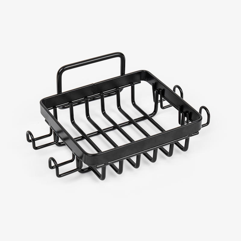 Čierny držiak na mydlo z nehrdzavejúcej ocele do sprchy