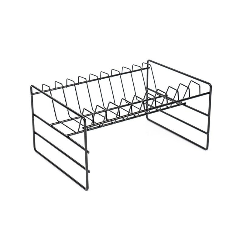 Čierny multifunkčný stojan na odkladanie riadu