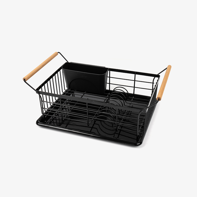 Stojan na sušenie misky a tanierov s drevenou rukoväťou