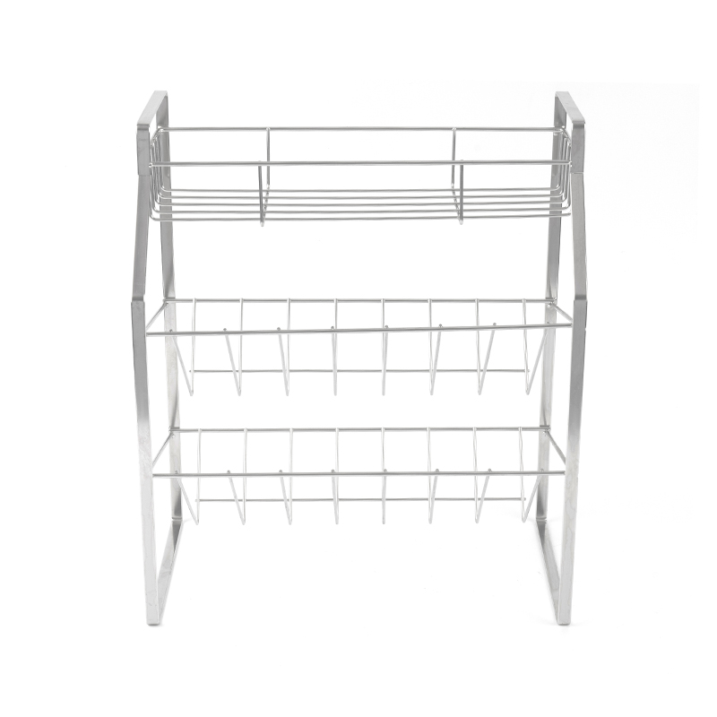 3-poschodový čierny stojan na korenie s nástenným držiakom do kuchyne