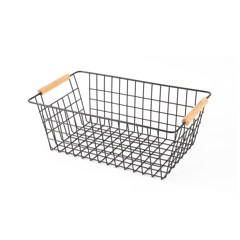 Úložný kôš s drevenou rukoväťou