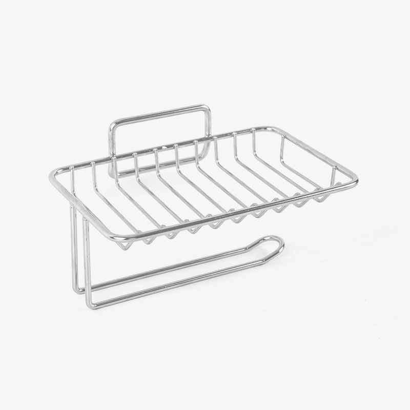 Keramická miska na mydlo so samoodvodňovaním a stojanom z nehrdzavejúcej ocele