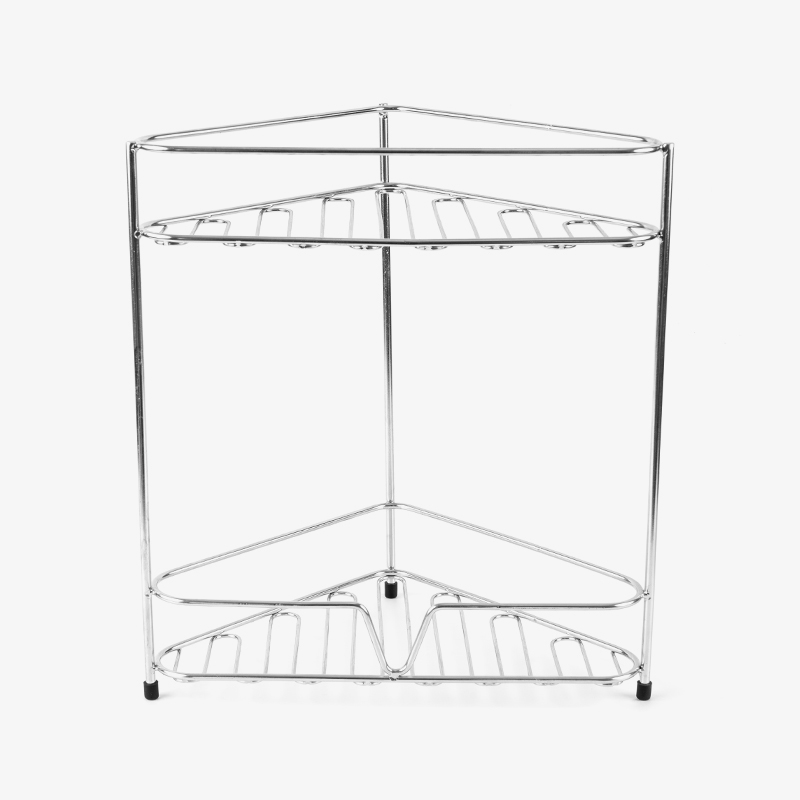 Rohová polica s organizérom na pult do kúpeľne