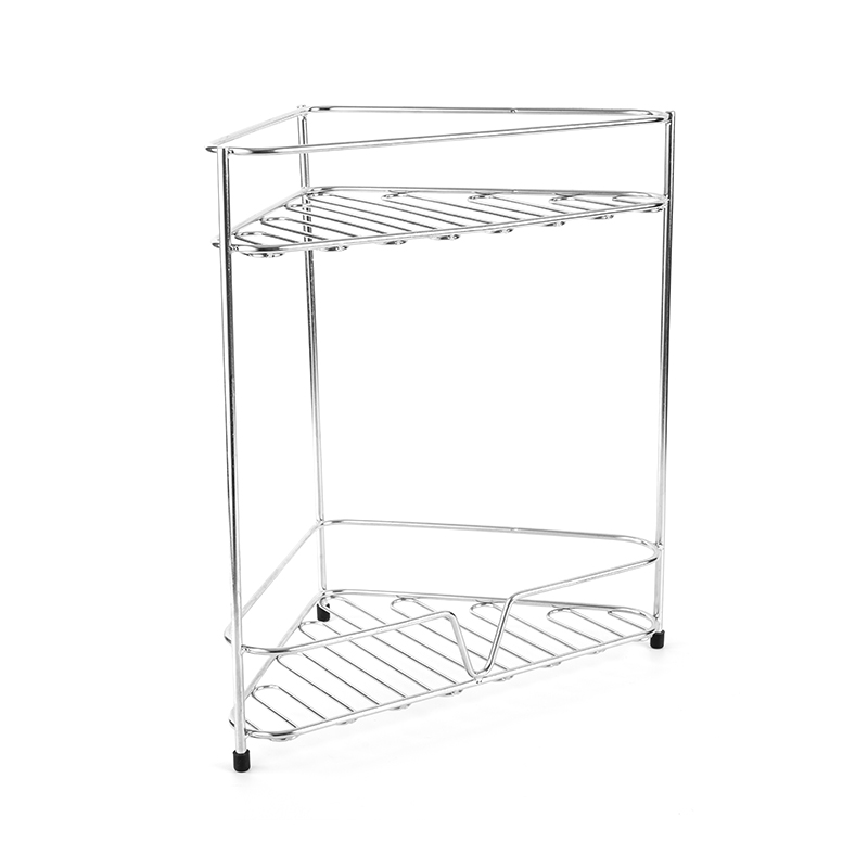 Rohová polica s organizérom na pult do kúpeľne