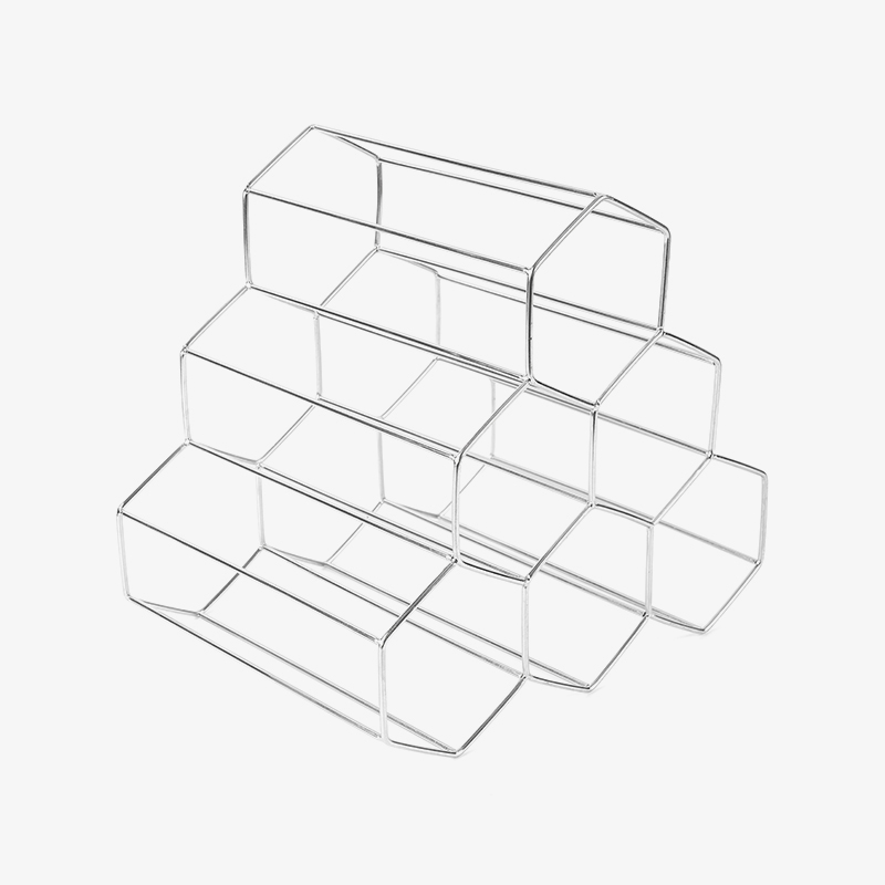 3-úrovňový stojan na fľaše na víno na dosku